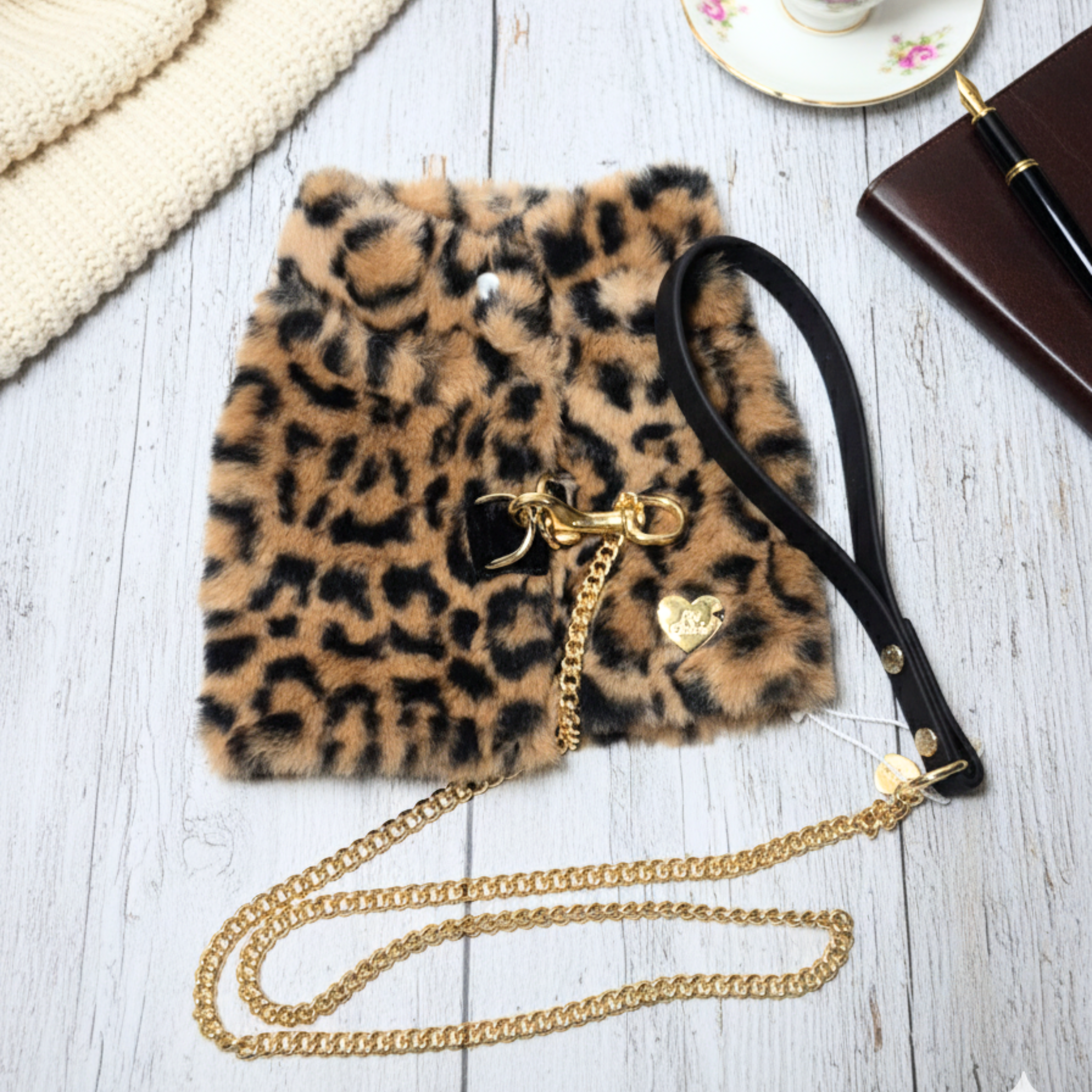 Pettorina Invernale Leopard Fur per Cani